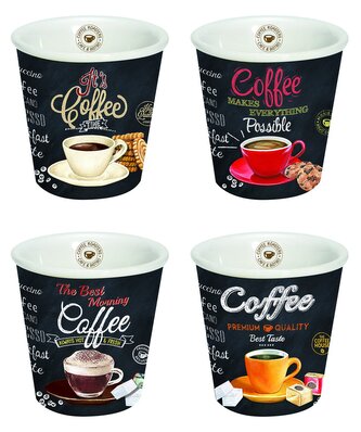 Porcelánové pohárky na kávu It´s Coffee Time