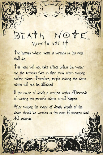 Plakát, Obraz - Death Note - Rules, 61 × 91.5 cm