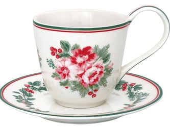 Keramický šálek a podšálek Charline White