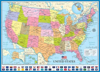 EUROGRAPHICS Puzzle Politická mapa USA 1000 dílků