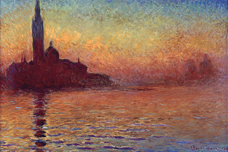 Plakát, Obraz - Claude Monet - San Giorgio Maggiore at Dusk, 91.5 × 61 cm