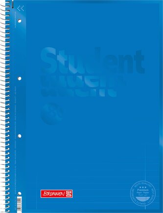 Kroužkový sešit modrý, A4, premium papír 90g, 80 listů, linkovaný