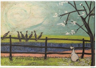 Obraz na plátně Sam Toft - Sam Toft - Doris and the Birdies, 2 cm - 40×30 cm