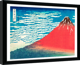 Obraz na zeď - Hokusai - Red Fuji, 34 × 44.2 cm