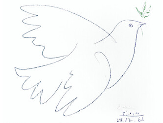 Umělecký tisk Colombe bleu, Pablo Picasso, 80 × 60 cm
