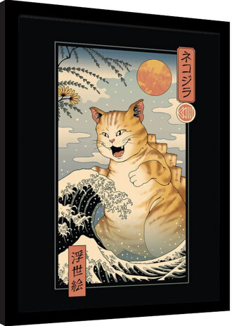 Obraz na zeď - Vincent Trinidad - Catzilla Ukiyoe, 34.3 × 44.5 cm