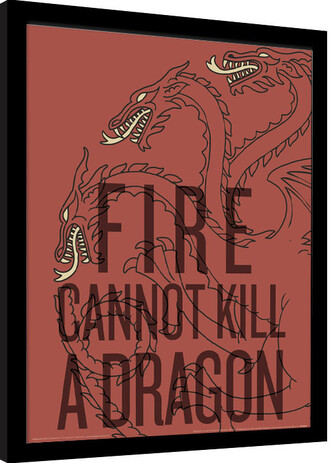 Obraz na zeď - Hra o Trůny (Game of Thrones) - Fire Cannot Kill The Dragon, 30 × 40 cm