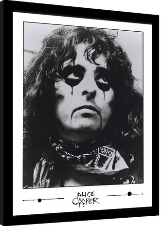 Obraz na zeď - Alice Cooper - Black and White Photo, 34 × 44.2 cm