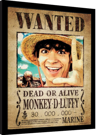 Obraz na zeď - One Piece Live Action - Luffy Wanted Poster, 34.3 × 44.5 cm