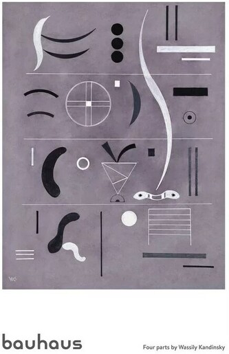 Plakát, Obraz - Wassily Kandinsky - Bauhaus Four Parts, 61 × 91.5 cm