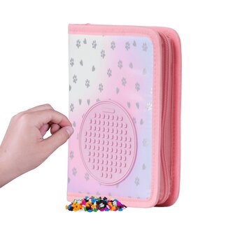 PIXIE CREW školní penál růžový, Srdíčka a tlapky