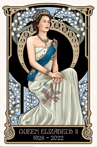 Plakát, Obraz - Art Nouveau - The Queen Elizabeth II, 61 × 91.5 cm