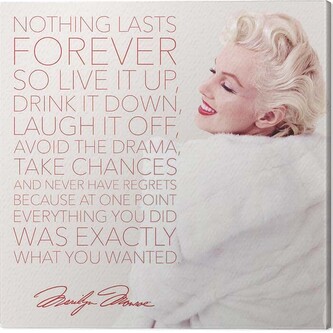 Obraz na plátně Marilyn Monroe - Nothing Lasts Forever, 2 cm - 40×40 cm