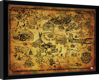 Obraz na zeď - The Legend Of Zelda - Hyrule Map, 40 × 30 cm