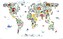 Plakát, Obraz - Animal map of the World, 91.5 × 61 cm