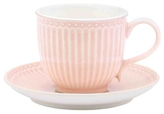 Keramický šálek a podšálek Alice Pale Pink