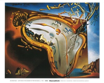 Umělecký tisk Měkké hodiny v okamžiku prvního výbuchu, 1954, Salvador Dalí, 30 × 24 cm