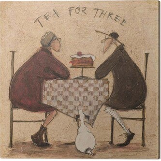 Obraz na plátně Sam Toft - Tea For Three, 2 cm - 40×40 cm