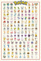 Plakát, Obraz - Pokémon - Kanto 151, 61 × 91.5 cm