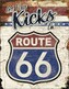 Plechová cedule Route 66 - Get Your Kicks On, 31,5 x 40 cm