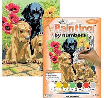 Malování podle čísel  22x30cm - Štěňata Labradora