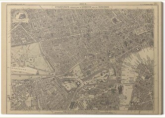 Obraz na plátně Stanfords Library - Map of London, 2 - 40×50 cm
