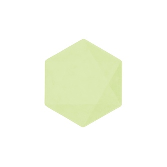 EKO - papírové talíře Hexagonal - Vert Decor, pastelově zelené - 15,8 x 13,7cm  6ks