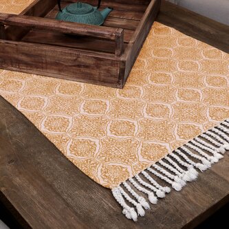 Jarní ubrus Moreno žlutý s třásněmi