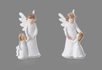 Anděl s děckem bílý střední