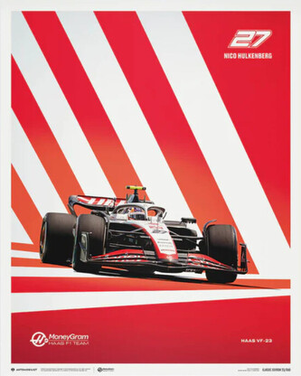Umělecký tisk MoneyGram Haas F1 Team - Nico Hulkenberg - 2023, 40 × 50 cm