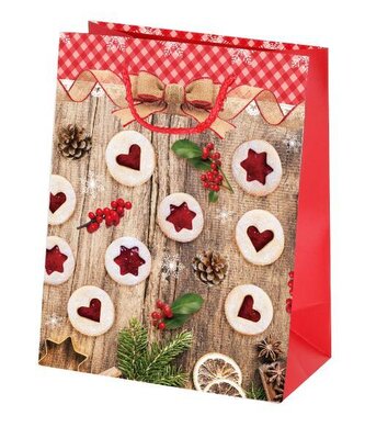 TAŠKA VÁNOČNÍ PAPÍROVÁ "LINECKÉ" 23x18x10CM