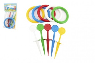 Hra hádzacie krúžky a kolíky plast 22cm v sáčku