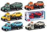 Auto/kamion Bburago odťahovka + auto 1:43 kov/plast 21cm, 6 farieb, v krabičke 22x9x6, 5cm