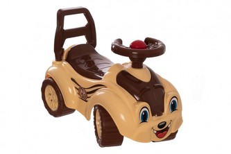 Odrážadlo auto plast hnedé 29x36x62cm vo vrecku od 12 do 35 mesiacov