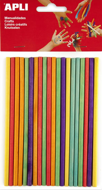 APLI špejle dřevěné 150 x 5 mm - mix barev 25 ks APLI špejle dřevěné 150 x 5 mm - mix barev 25 ks