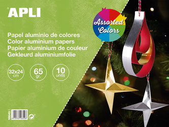 APLI metalický papier 32 x 24 cm - blok 10 listov, mix farieb
