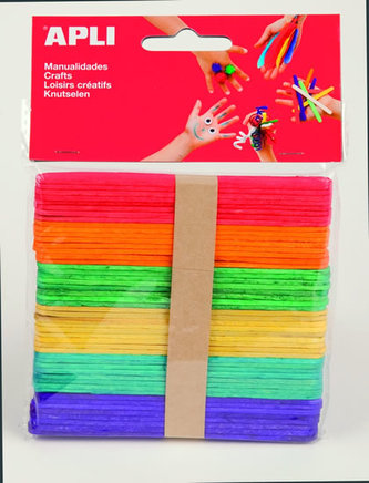 APLI nanukové drievka 114 x 10 x 2 mm - mix farieb 50 ks APLI nanukové drievka 114 x 10 x 2 mm - mix farieb 50 ks