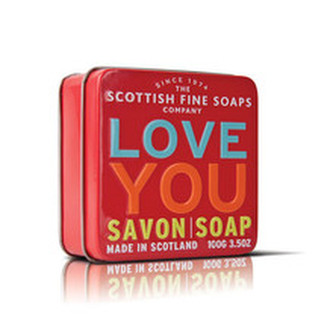 Scottish Fine Soaps Love you Soap - Tuhé mýdlo v plechu 100. ml pro ženy