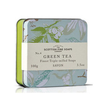 Scottish Fine Soaps Green Tea Soap - Tuhé mýdlo v plechu 100. ml pro ženy