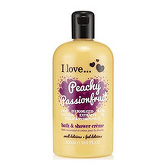 I Love Peachy & Passionfruit Bubble Bath And Shower Creme ( broskev a tropické ovoce ) - Koupelový a sprchový krém 500 ml pro ženy