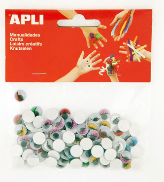 APLI oči okrúhle s riasami O 10 mm samolepiace - mix farieb 100 ks APLI oči okrúhle s riasami O 10 mm samolepiace - mix farieb 100 ks