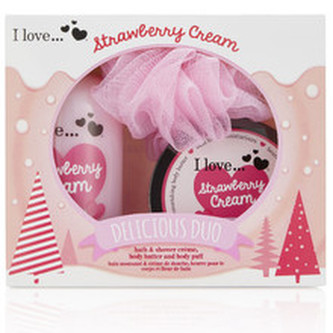 I Love Strawberry Cream Delicious Duo Set - Dárková sada pro ženy