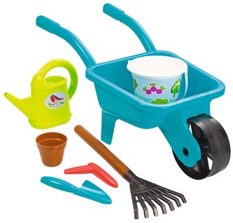 Zahradní kolečko s konvičkou, kyblíčkem a přísl.