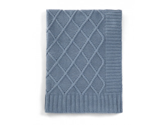 Pletená deka modrý denim