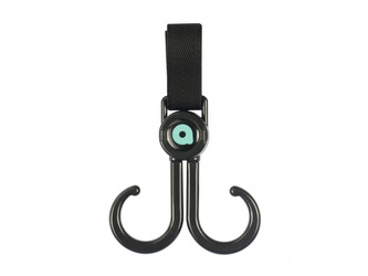 Závěsný háček na kočárek dvojitý 2 ks Black