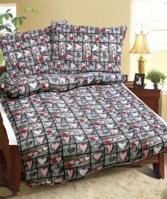 Povlečení bavlněné - červené srdce - 140x200, 70x90