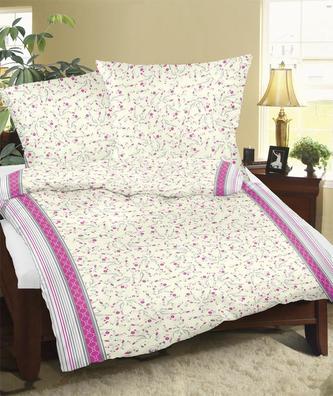 Povlečení bavlněné - kvítek lila - 140x200, 70x90