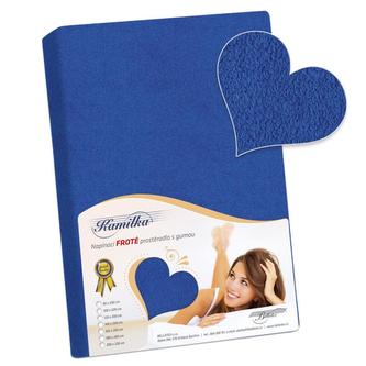 Prostěradlo froté - tmavě modrá - 200x220 cm