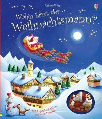 Wohin fährt der Weihnachtsmann?, m Aufziehschlitten u. 4 Bahnen
