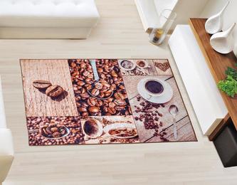 Koberec - běhoun 3D tisk - kávová zrnka - šíře 80 cm , délka 120 cm